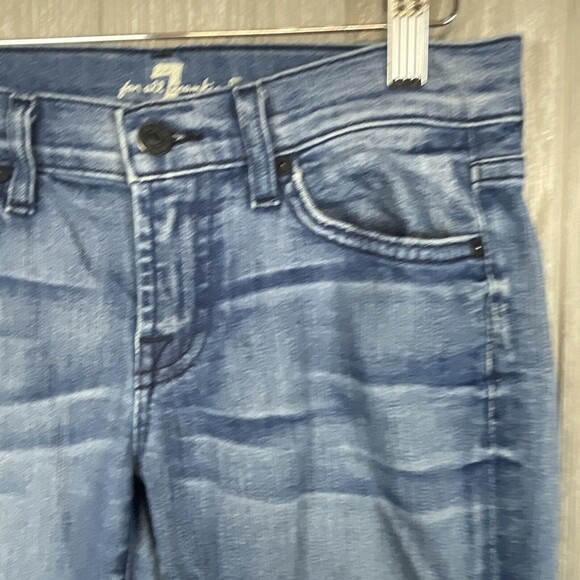 SEVEN FOR ALL MANKIND 7FAMK Roxanne Skinny Medium Wash Denim Jeans Womens Sz 24 - Picture 3 of 9